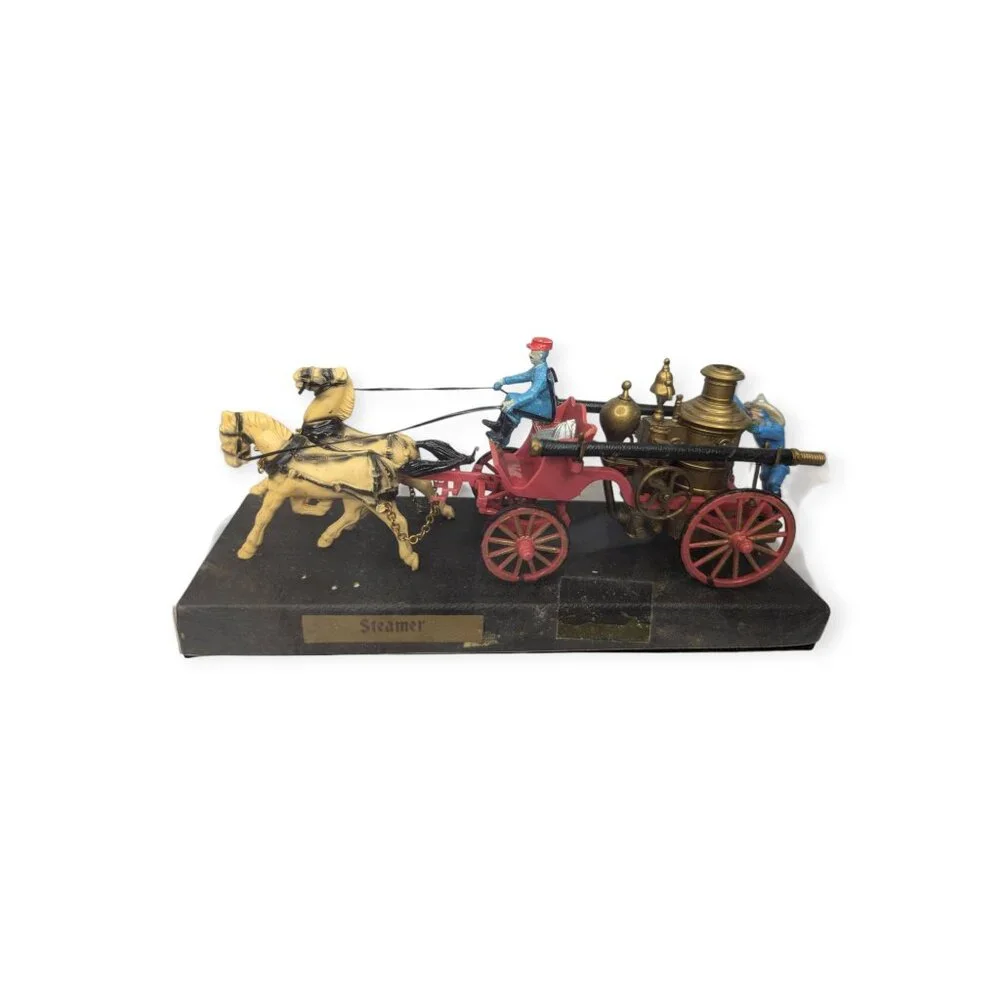 Vintage Steamer Plastic Pre-Made Model with Original Display Cover and Base